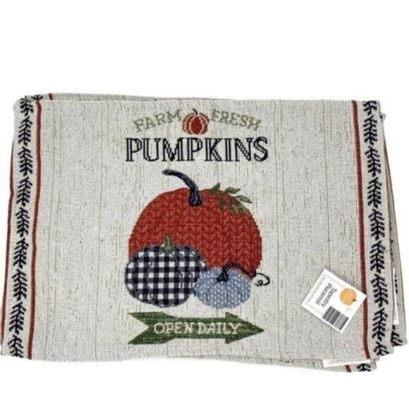 Pumpkin Fall Harvest Tapestry Placemats New - Picture 1 of 11